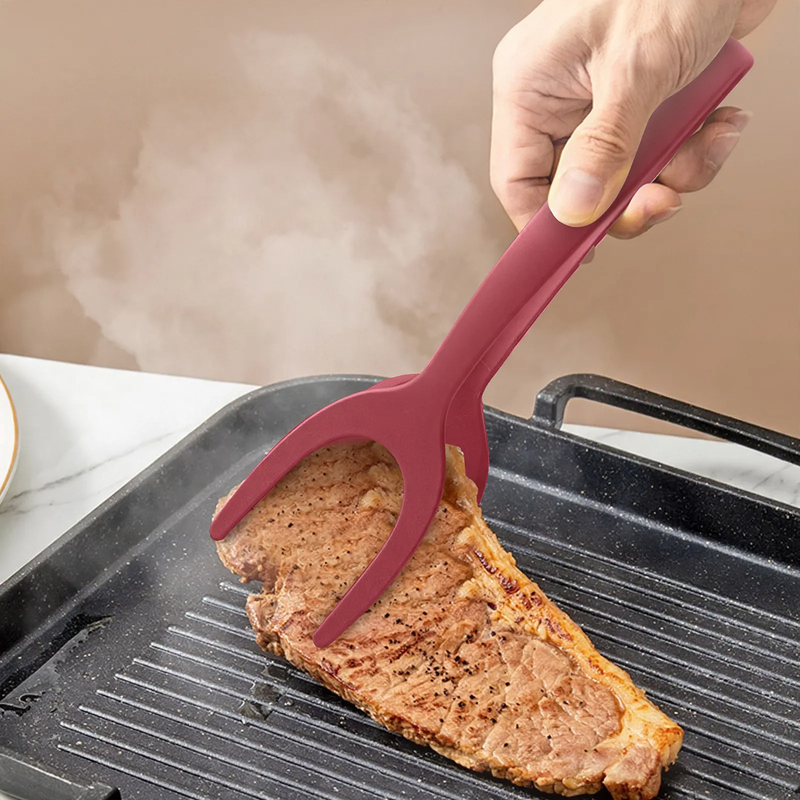 2-in-1 Pfannenwender und Lebensmittelzange, Antihaft