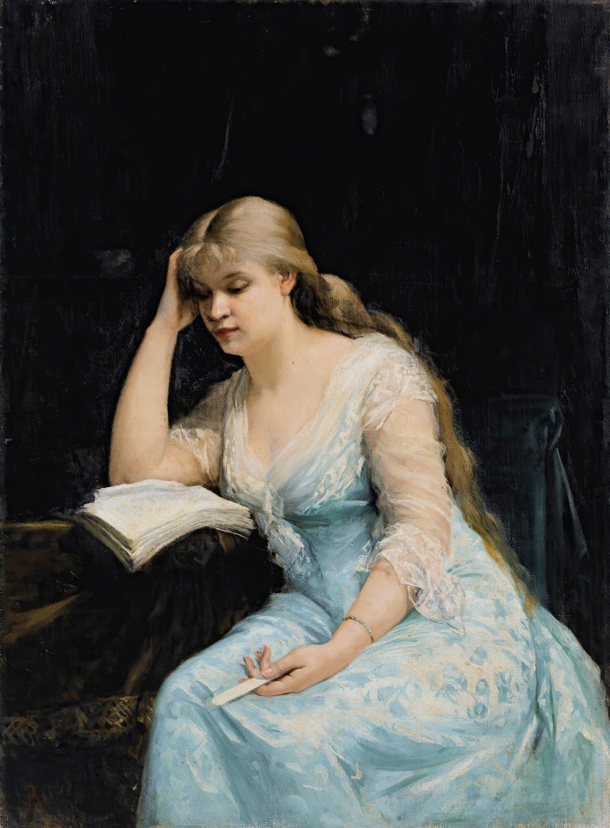 Portrait Of A Young Woman Reading 1880