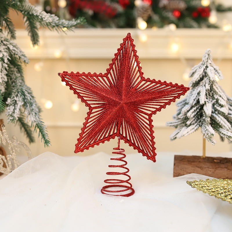 Christmas Tree Top Star, Plastic with Glitter