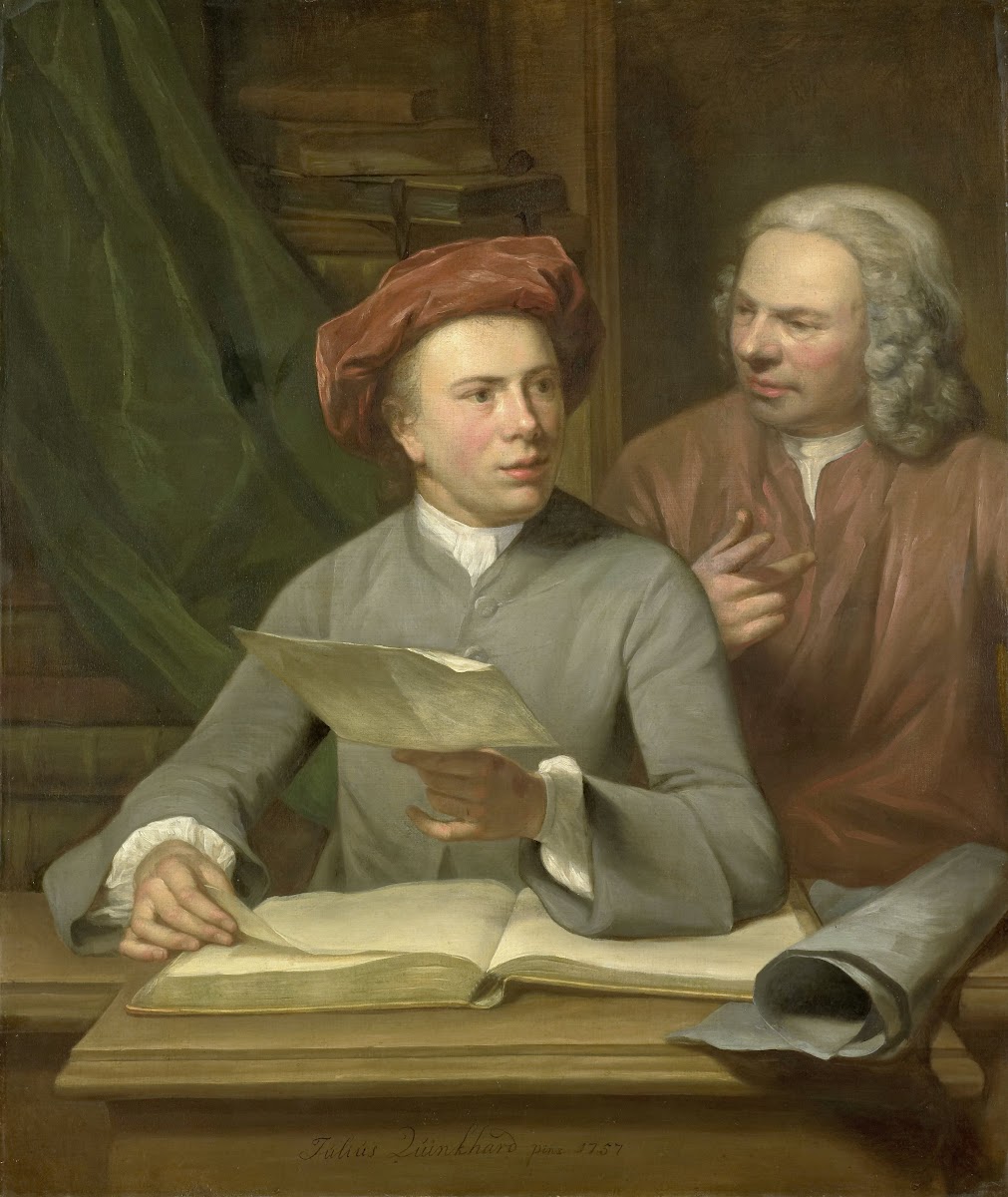 Self Portrait Standing beside the Artist is his Father and Teacher Jan Maurits Q