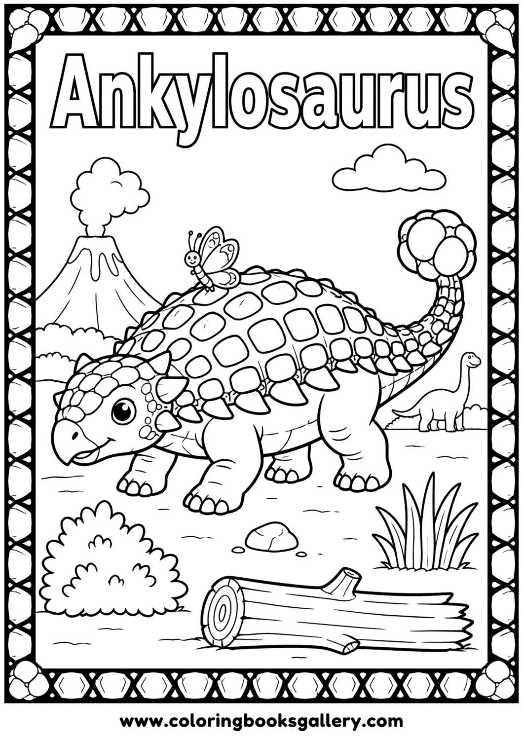 Armored Ankylosaurus Coloring Page – Free Printable Coloring Sheet for Kids and Adults – free coloring page for kids