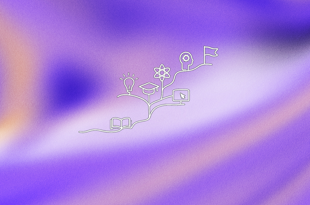 AI in e-learning – visualization of adaptive learning paths with connected data points