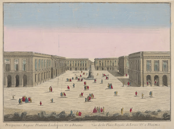 View of the Royal Plaza of Louis XV in Reims 1750
