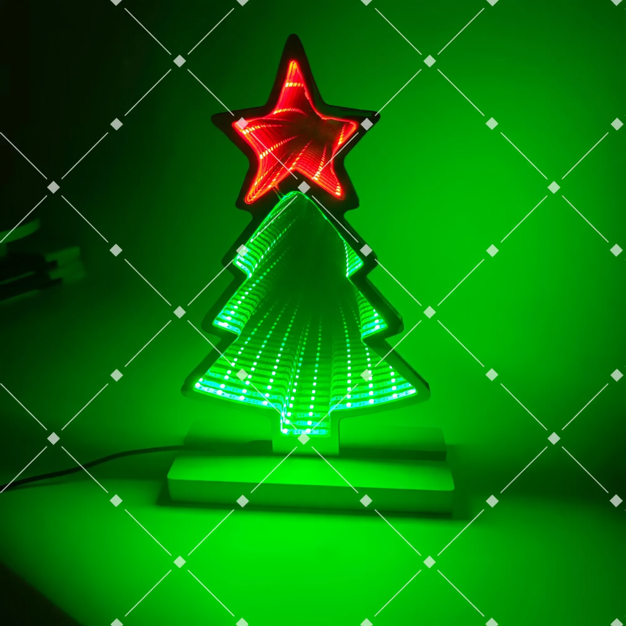 LED tunnel light in Christmas tree shape
