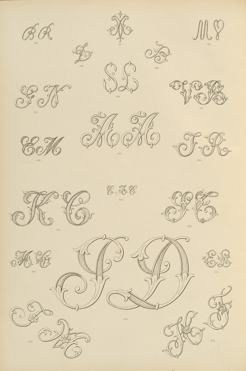 Album de chiffres  monogrammes couronnes de noblesse francaises et etrangeres Pl