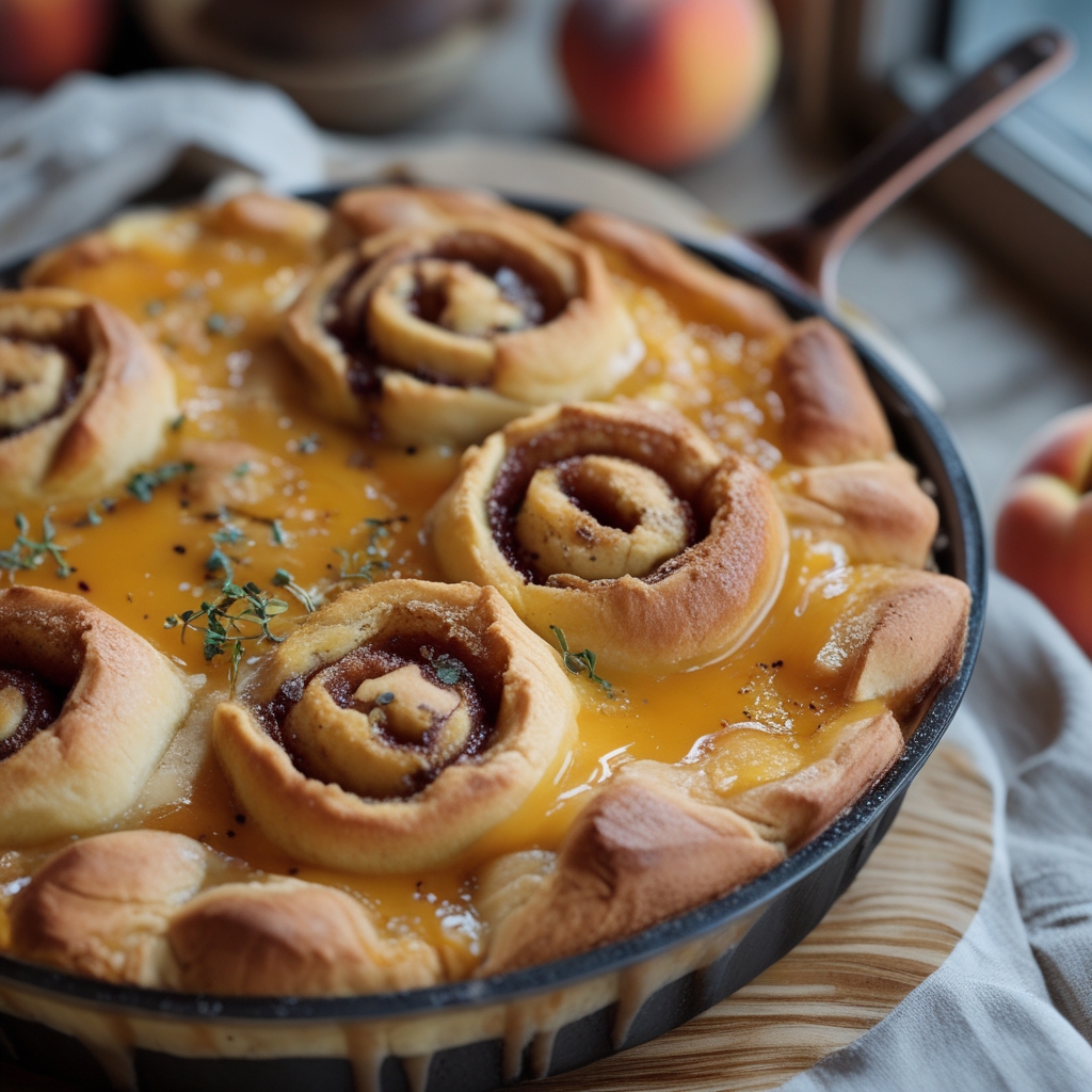 Peach Pie Cinnamon Rolls Recipe – Easy Homemade Sweet Breakfast Treat