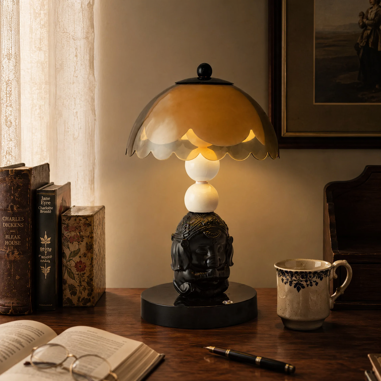 Nachttischlampe mit Elefanten-Motiv, Vintage-Stil