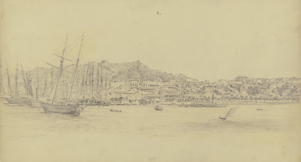 Santiago de Cuba vom Hafen aus 1853