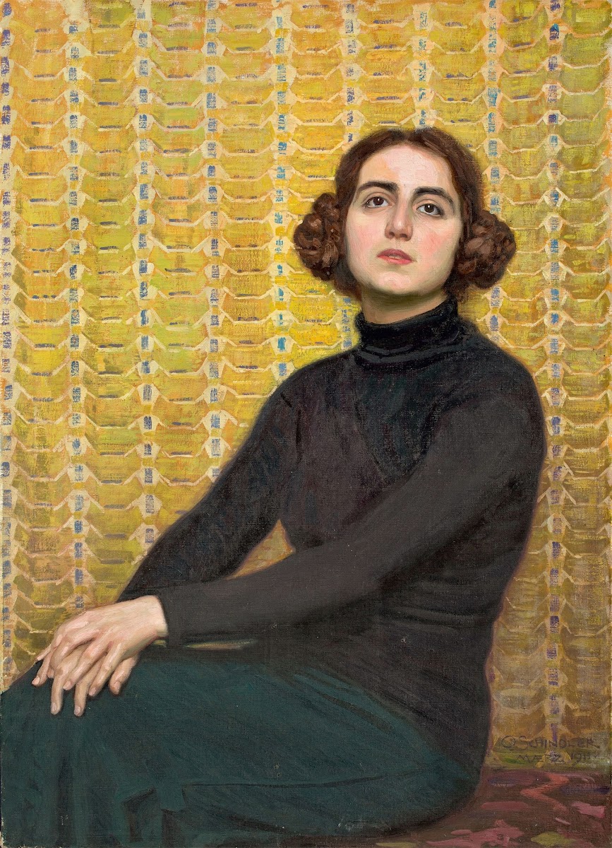 Female model with yellow background 1911