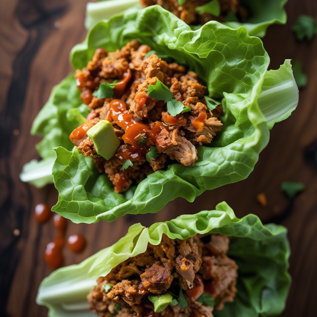 Final Cajun Turkey Lettuce Wraps with Creamy Avocado Lime Sauce