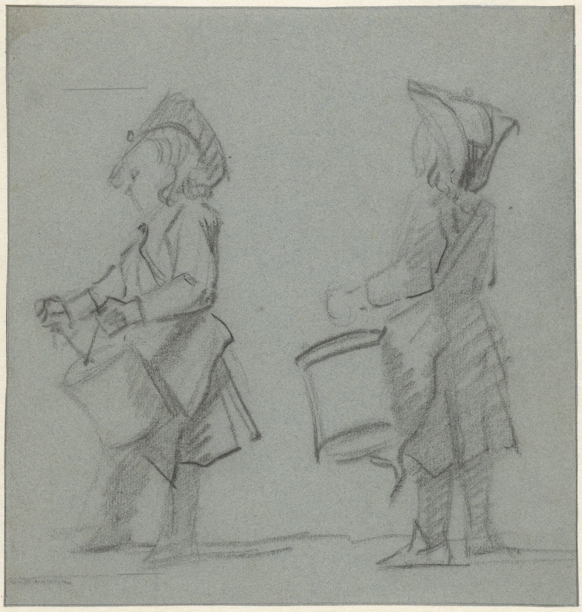 Twee studies van een trommelende jongen 1706 1750