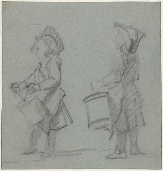 Twee studies van een trommelende jongen 1706 1750