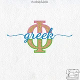 Stitch photo 5 of the Duo Split Greek Letters Applique & Monogram Script Embroidery Fonts