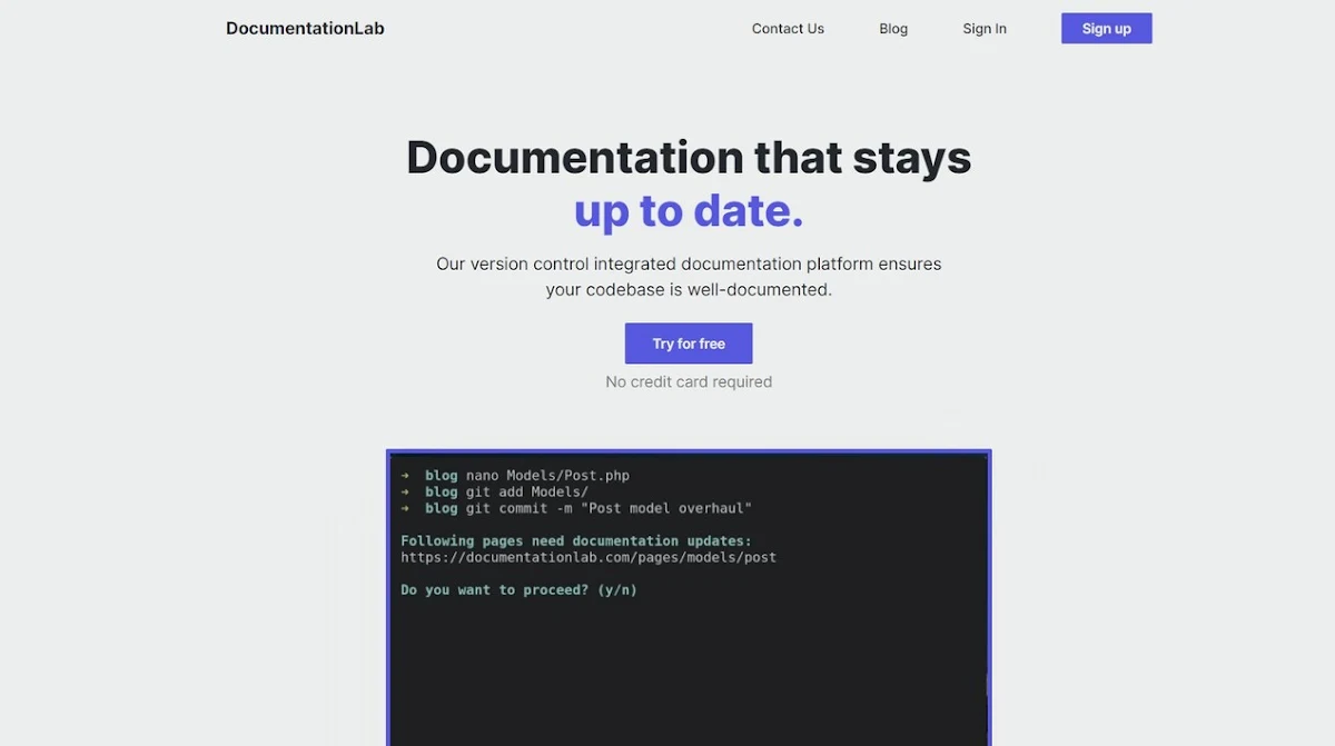 Captura de DocumentationLab