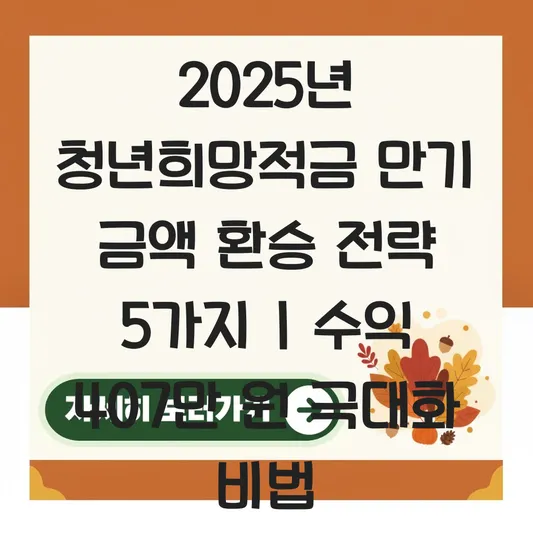 청년희망적금 만기 금액을 청년도약계좌로 환승 시 얻는 이자 수익 극대화 방법 대표 이미지