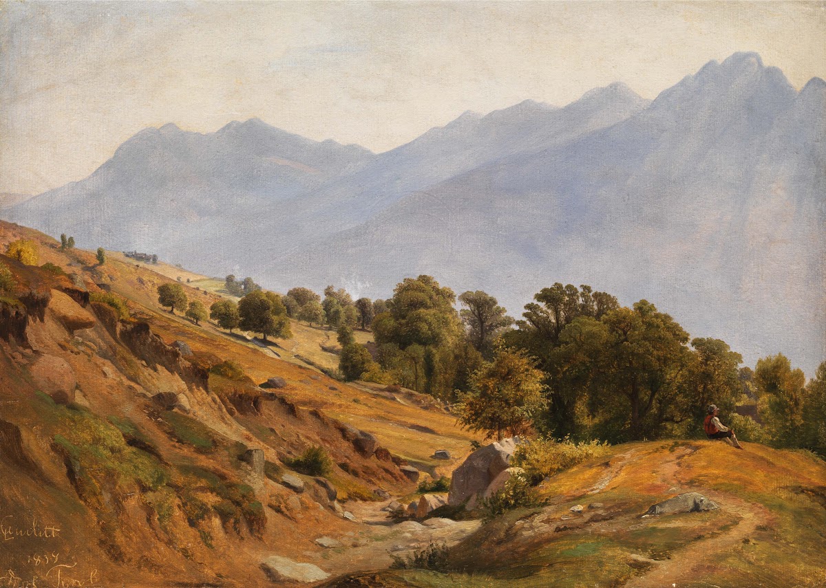 Gebirgslandschaft der Gegend von Dorf Tirol 1838