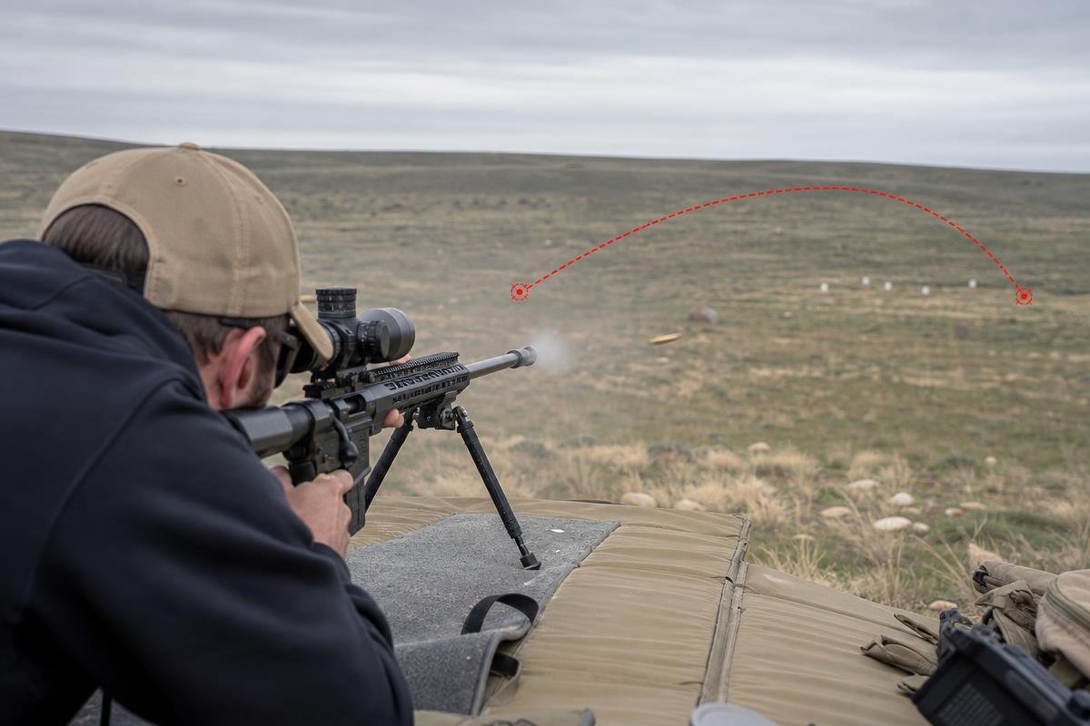 .204 Ruger ballistics showing flat trajectory at distance