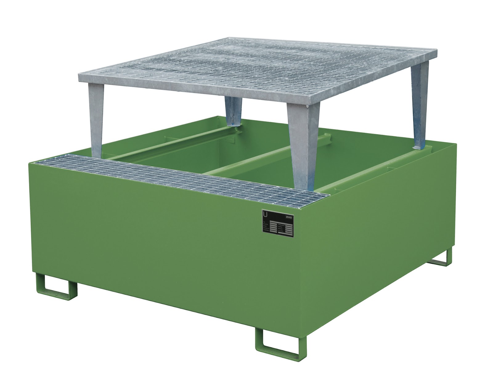 Opvangbak AWA 1000, gelakt, Resedagroen