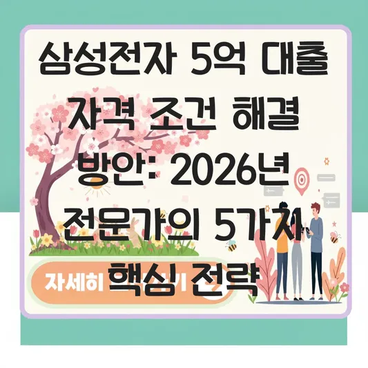 삼성전자 5억 대출 자격 조건 해결 방안