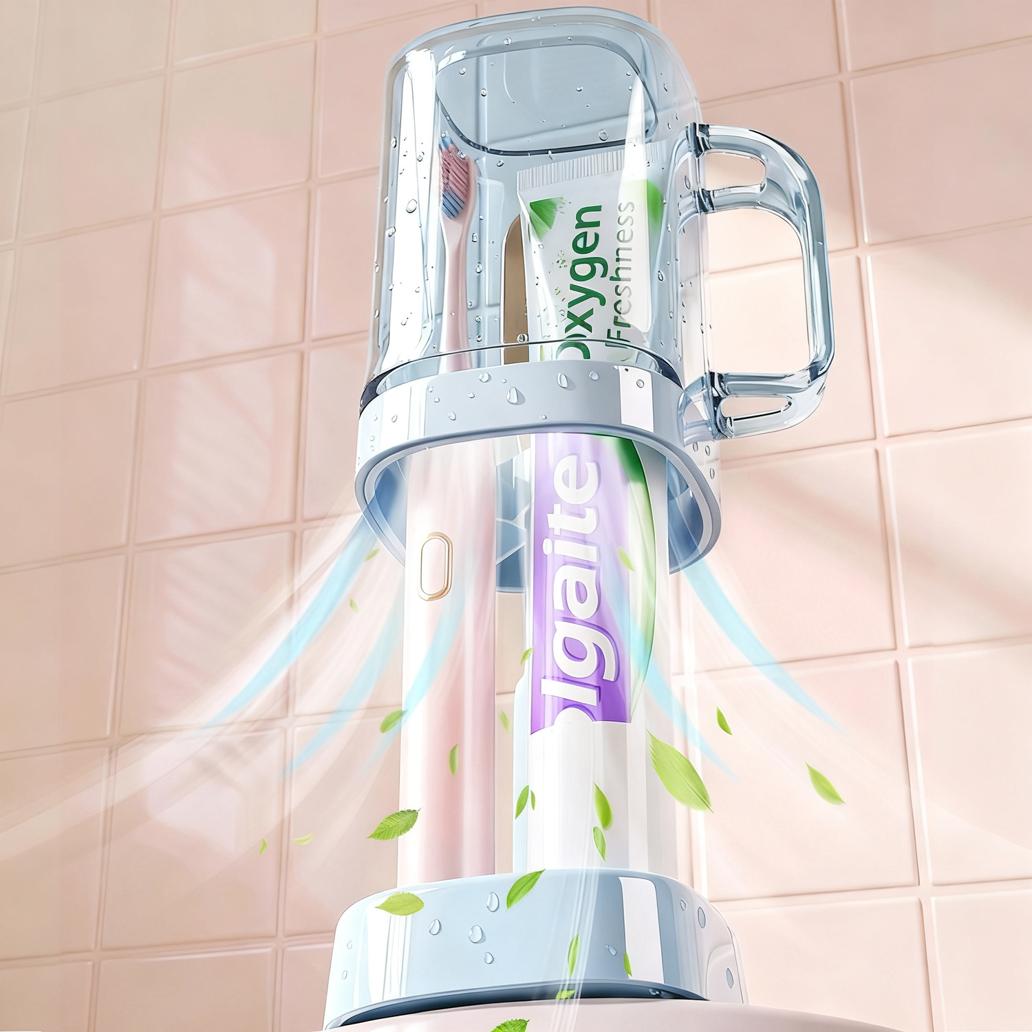 Zahnputzbecher mit verstellbarer Höhe, modernes Design