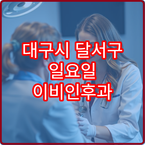 대구시 달서구 일요일 이비인후과 진료 가능한 병원 정리본