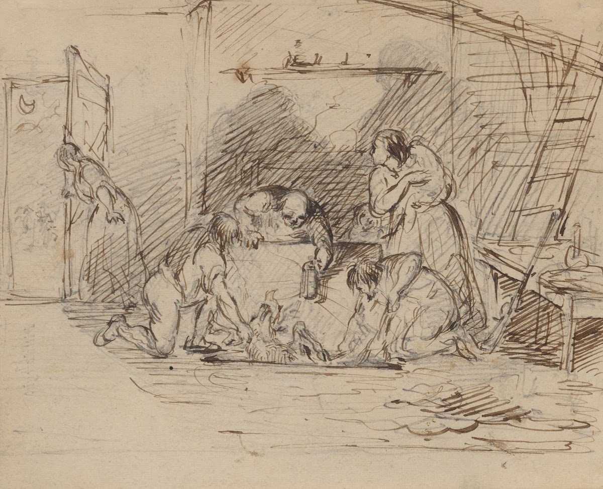 Drawing of cabin interior 1840