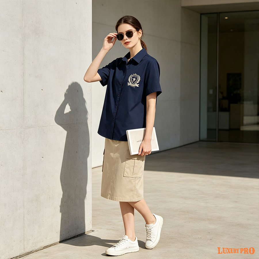 AOP EO Classic Collar Double Layer Shirt (No Pockets, Slub Linen)