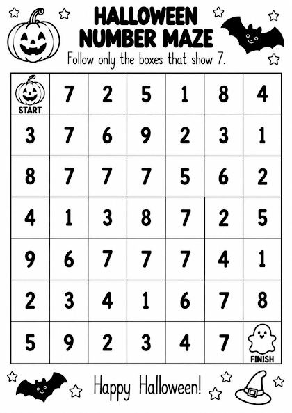 Halloween Number Maze