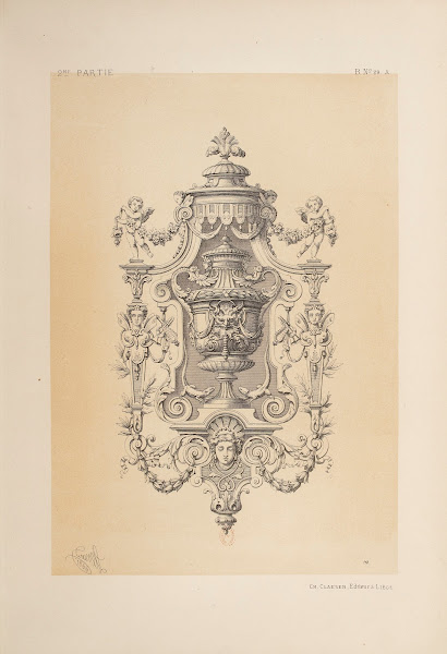 Cadre De Miroir Et Vase ManièRe De Marot 1866
