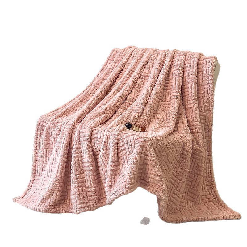 Doppellagige Jacquard-Kuscheldecke mit geometrischem Muster