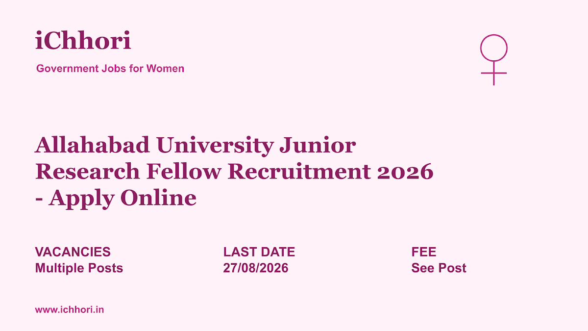 Allahabad University Junior Research Fellow Recruitment 2026 - Apply Online - iChhori