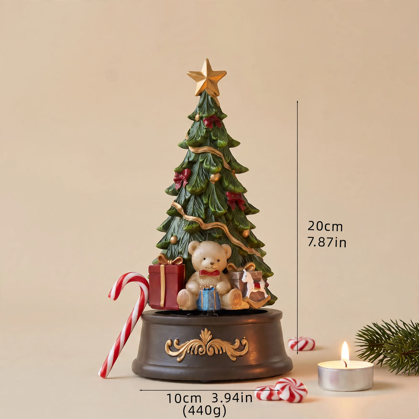 Decorative Christmas Tree Music Box made of Resin