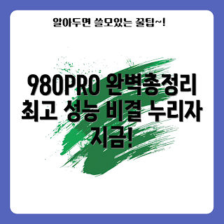 980PRO, SSD 성능, 초보자 가이드, 게임 최적화, 전문가 팁