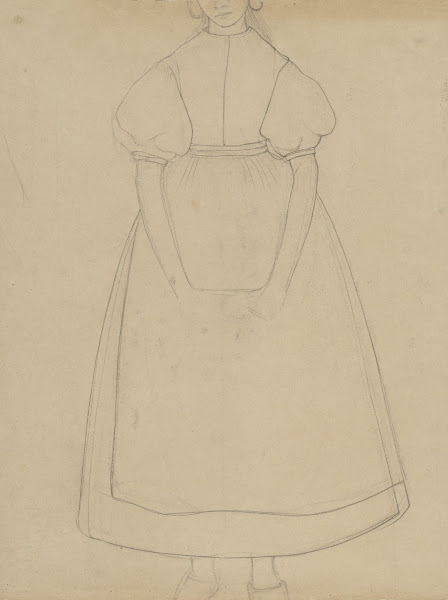 Contourtekening van een staand meisje c 1874   c 1925