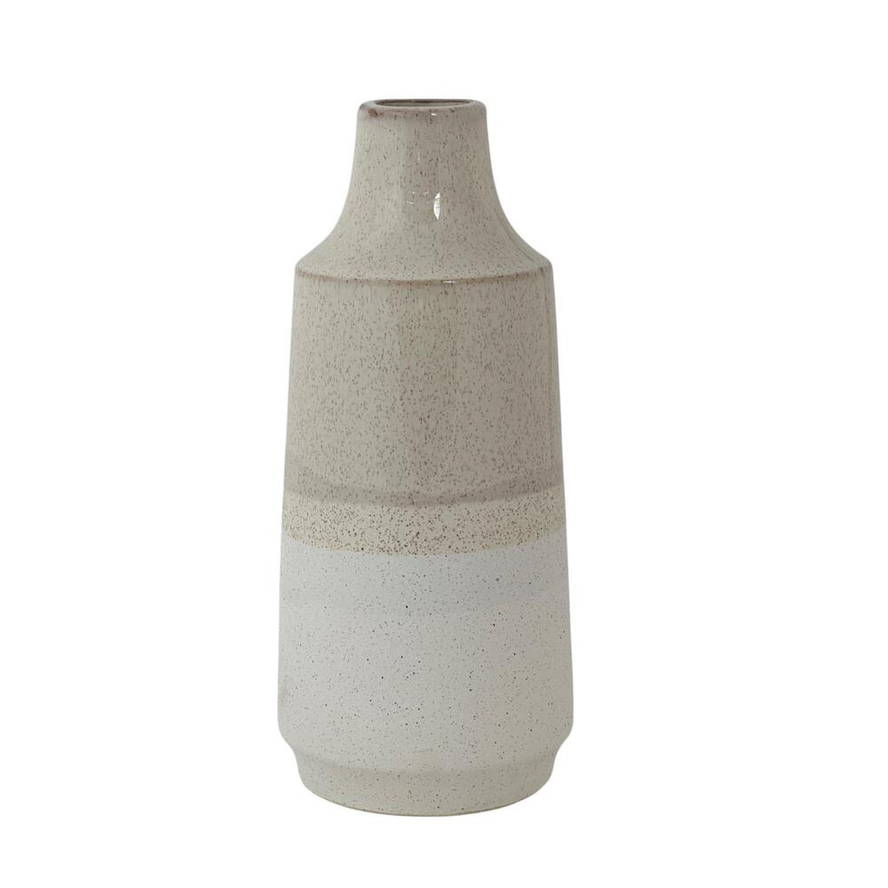Florero de cerámica Concepts™ 12.8 x 30 cm color beige