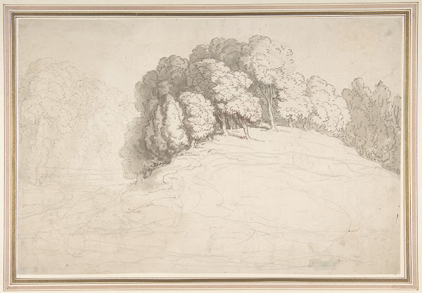 Wooded hillside with deer 17801827