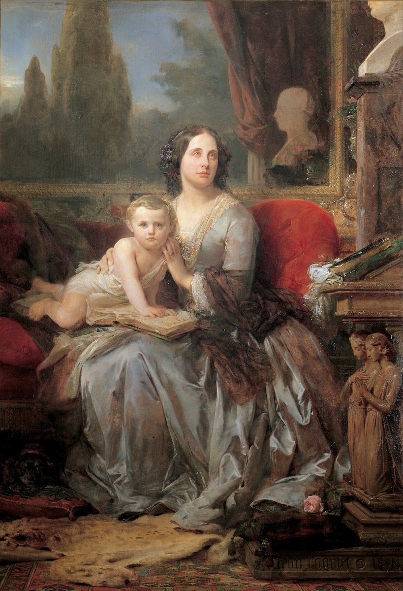 Maria Brignole Sale Duchess of Galliera with her son Filippo 1856