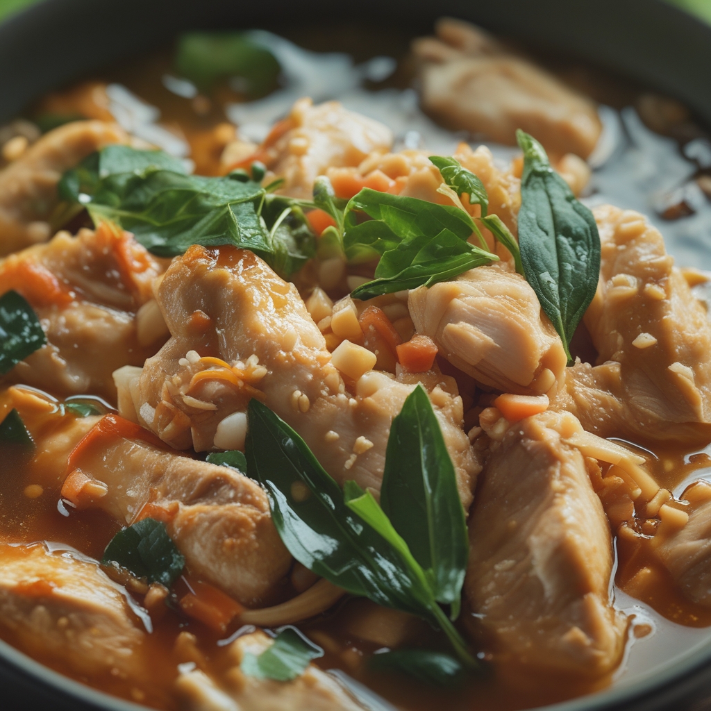 Final Vietnamese-Style Crispy Chicken Protein Bowl with Nuoc Cham & Crispy Rice Paper Chips