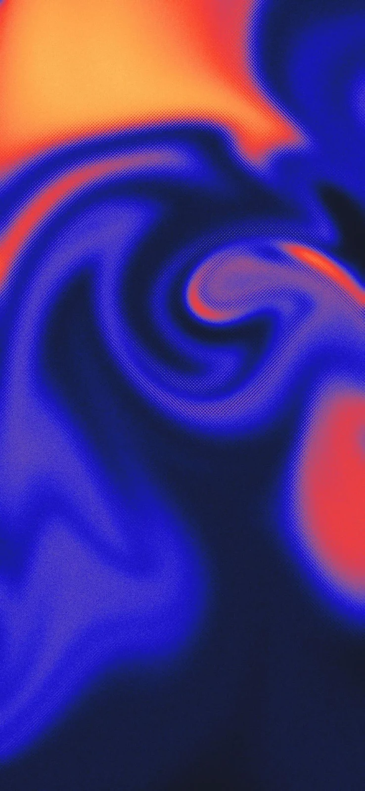 Vibrant Blue And Orange Swirls - Digital Abstract Art Full HD iPhone Wallpaper (1080x2341)