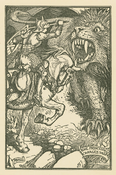 The princess charges the lion 1901