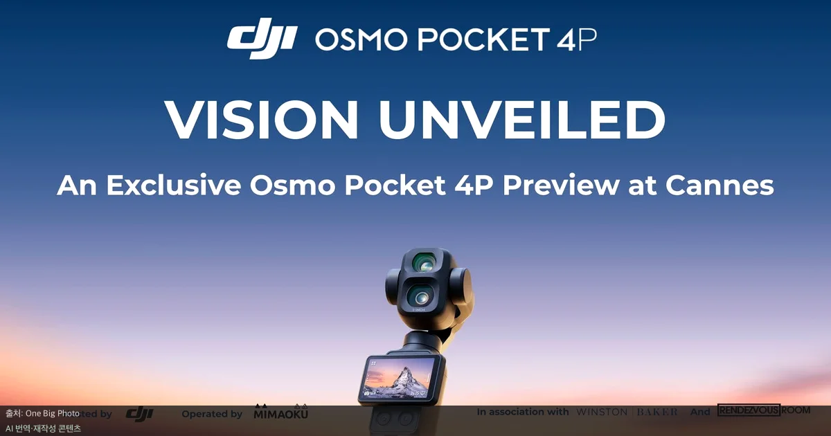 DJI 오스모 포켓 4P - DJI 오스토 포켓 4P 공개, 전문가급 시네마틱 카메라의 등장
