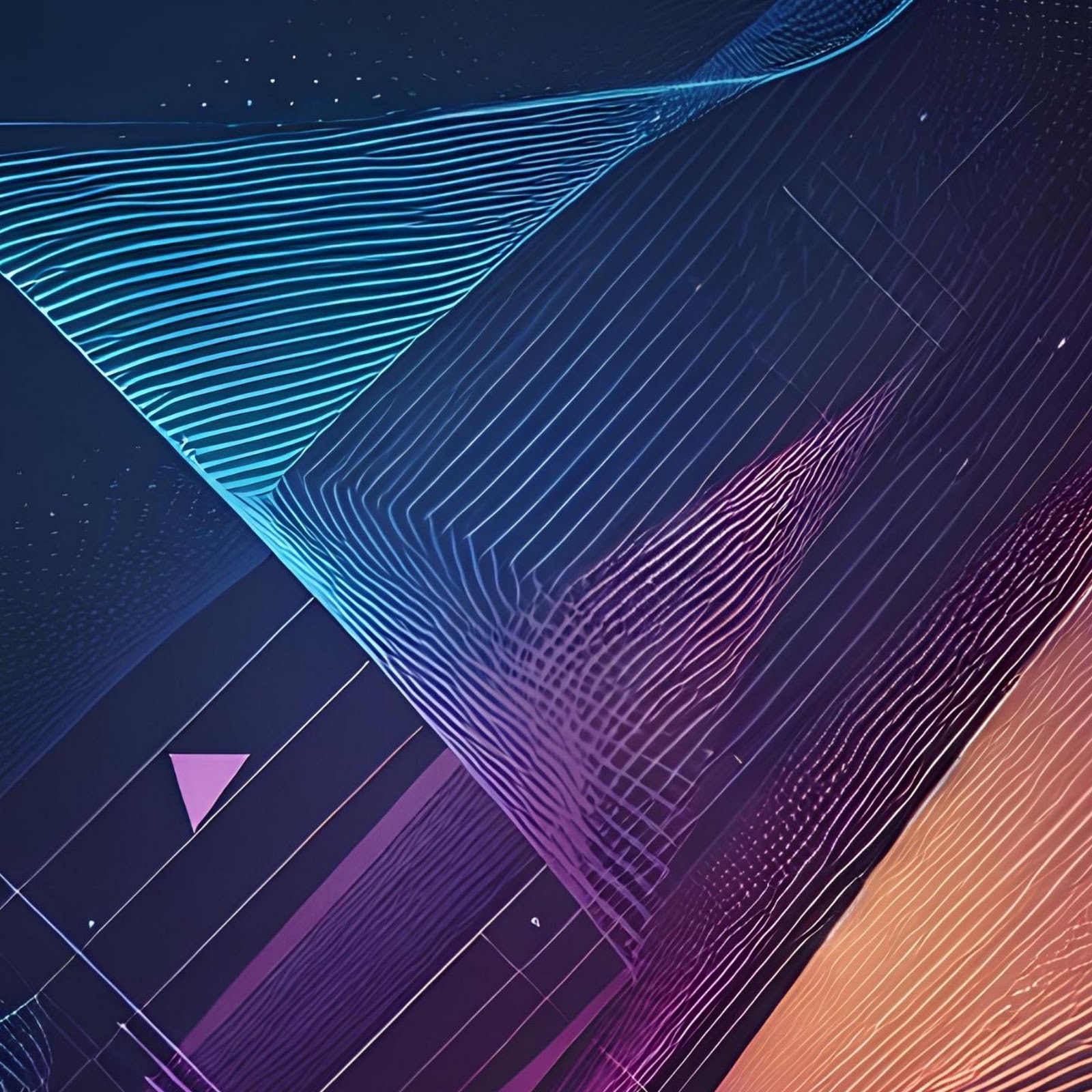 Download Abstract Futuristic Digital Waves 2K iPhone