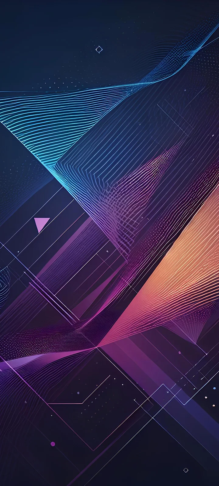 Abstract Futuristic Digital Waves - Digital Art 2K iPhone Wallpaper (1440x3200)