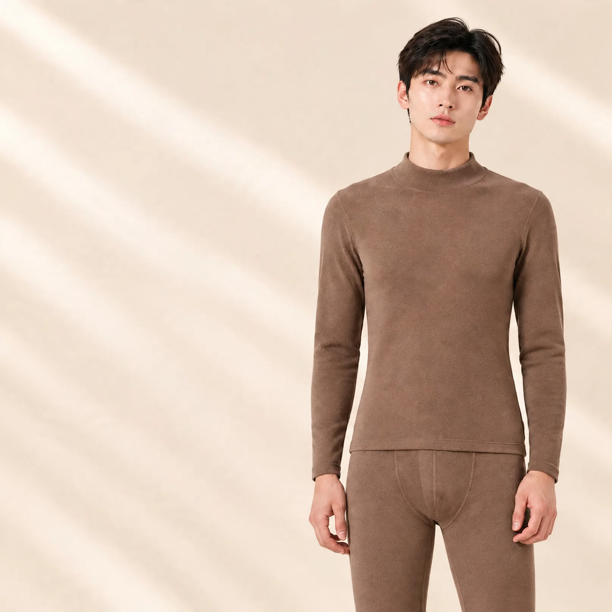 Thermal Underwear Set, Lined, Stand Collar