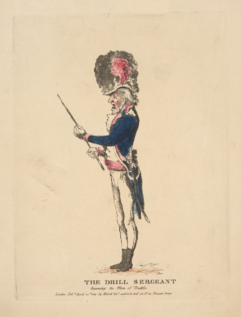 The drill sergeant training the men of battle 1799
