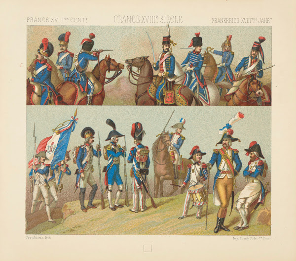 Costumes militaires  troupes regulieres 1792 1793 1876 1888