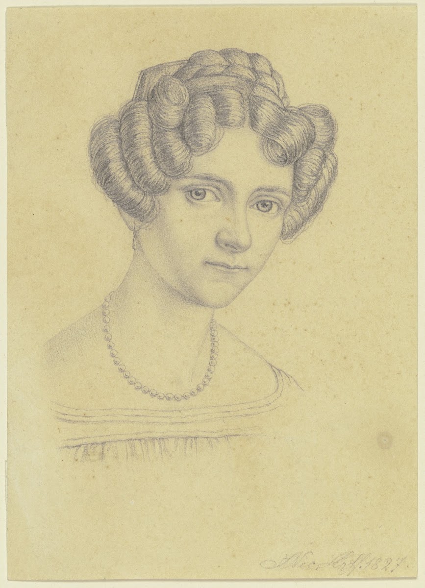 Die Frau des Künstlers Elisabeth Hoff geb Scheurer als dessen Braut 1827