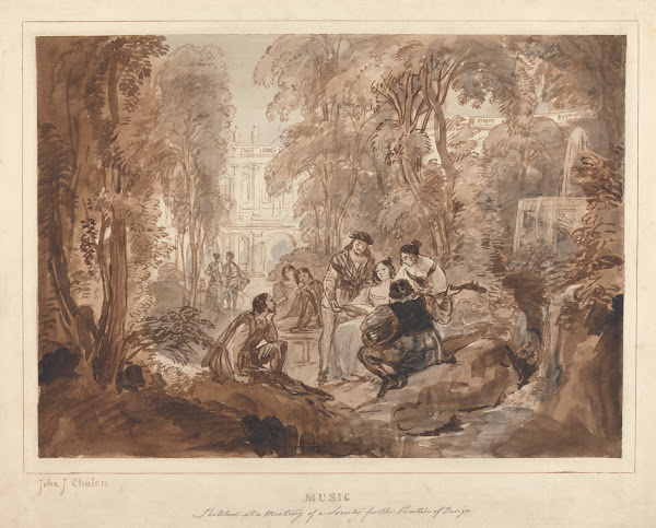 Music Composition in a Garden ca 1832