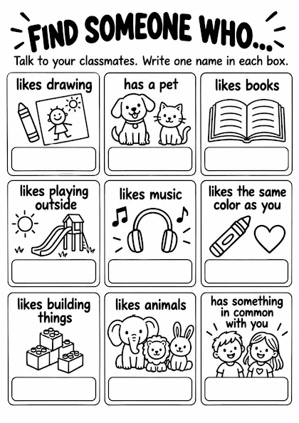 Find Someone Who Worksheet
