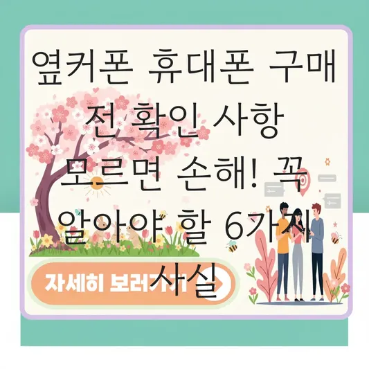 옆커폰 휴대폰 구매 전 확인 사항